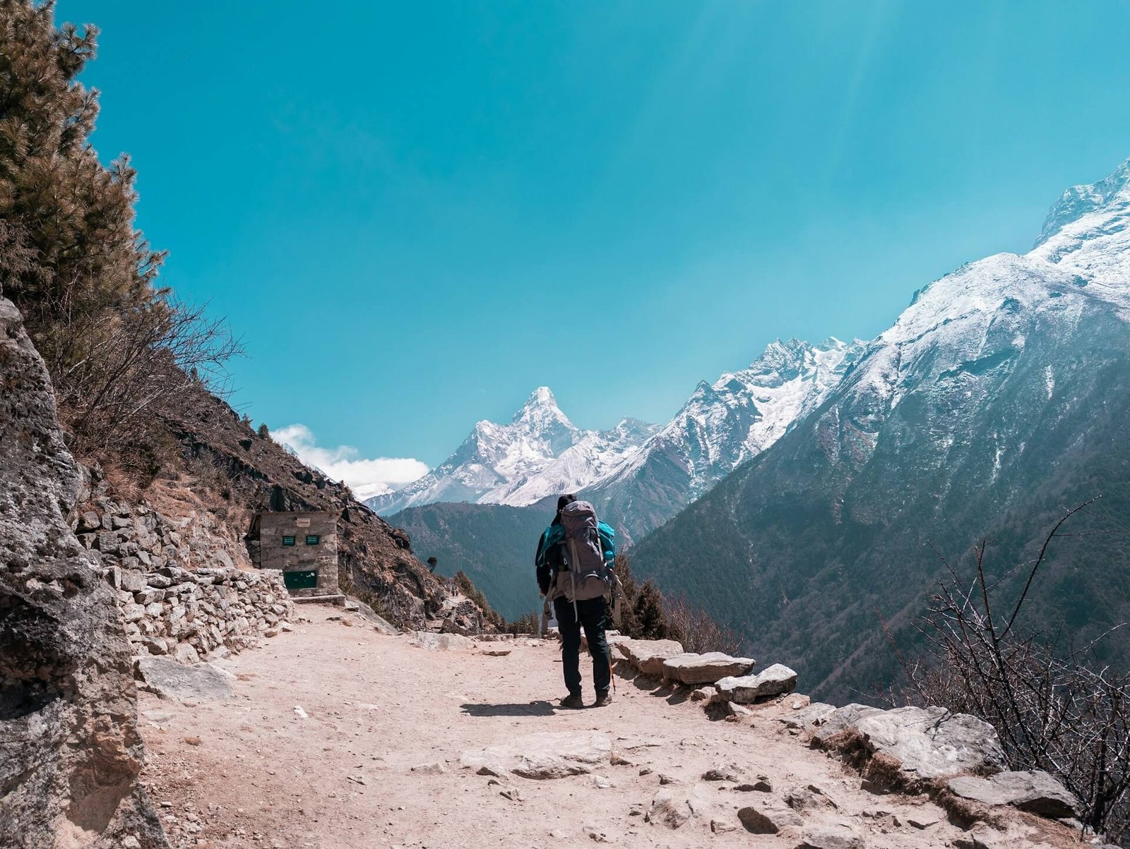 A man trekking in Nepal
