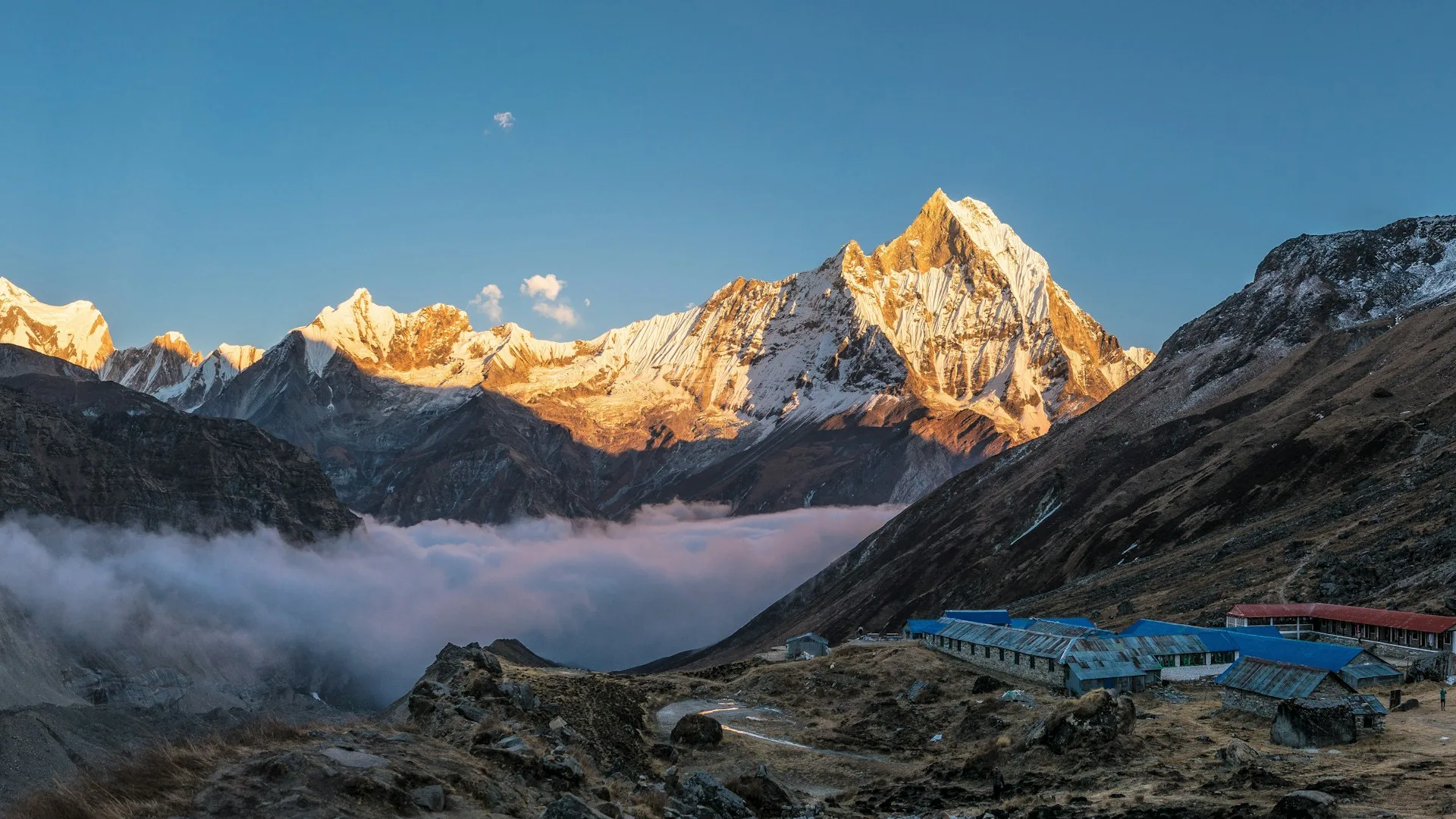 Annapurna Base Camp Elevation- annapurna with sunset